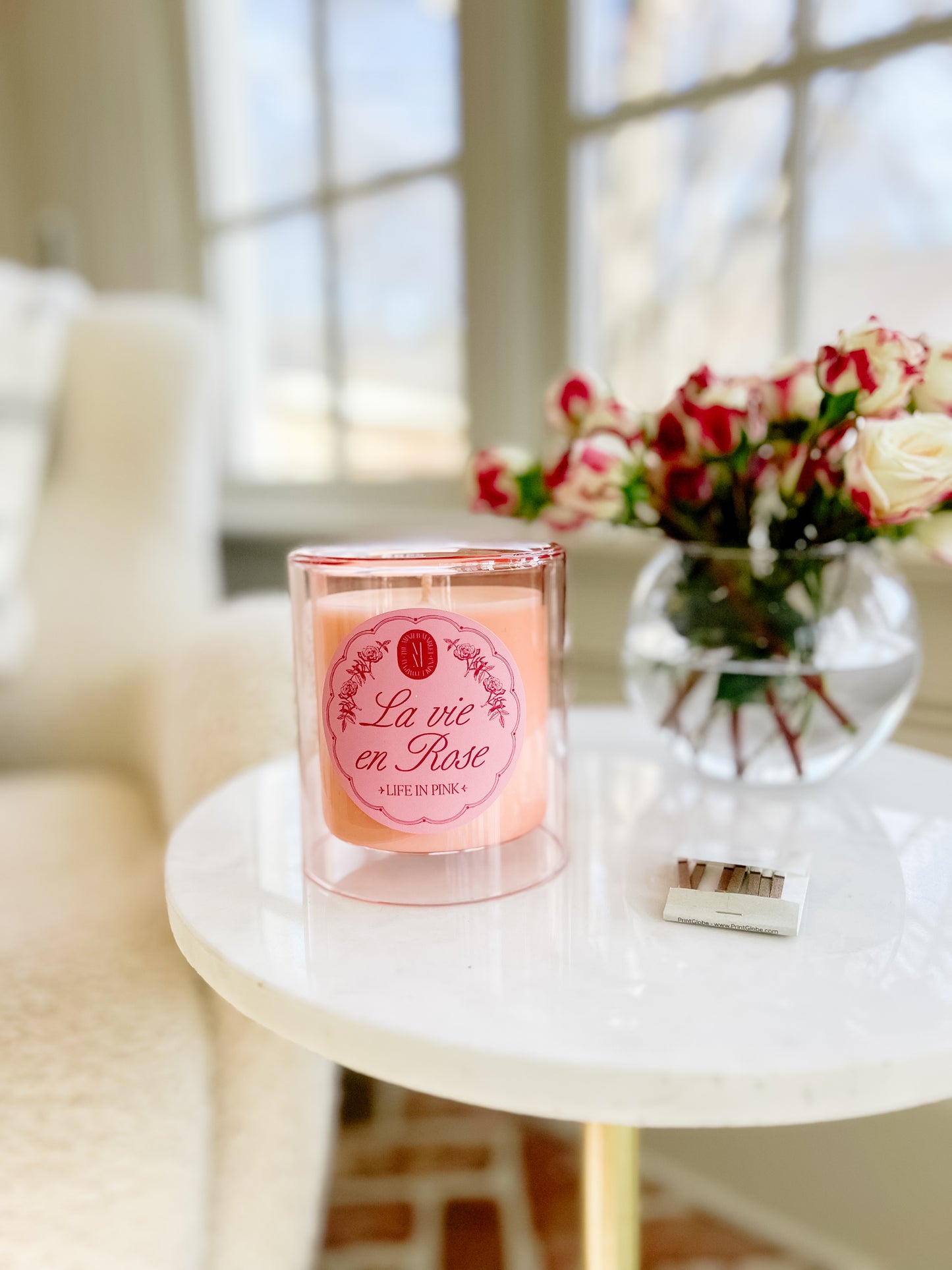 La vie en Rose Candle