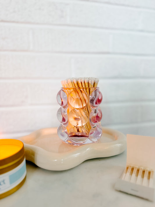 Glass Match Holder in Blush